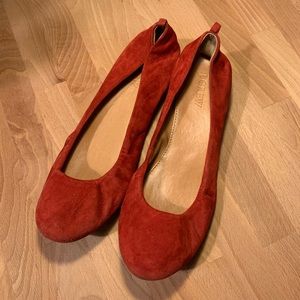 J.Crew Red Suede Flats